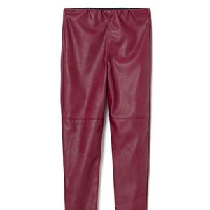 Faux leather burgundy leggings brand new